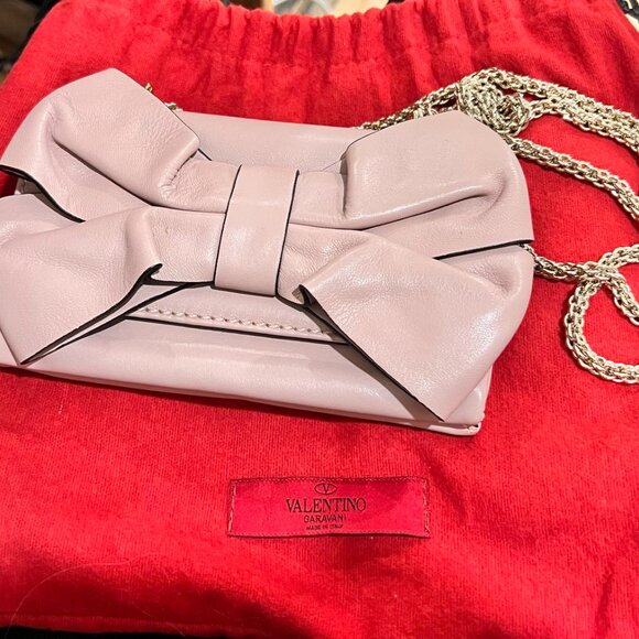 Valentino Pink Leather Bow Mini Flap Bag - Picture 2 of 15